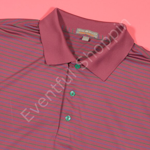 Peter Millar Summer Comfort Harnett Stripe Stretch Jersey Polo Shirt Pur… - Picture 1 of 5